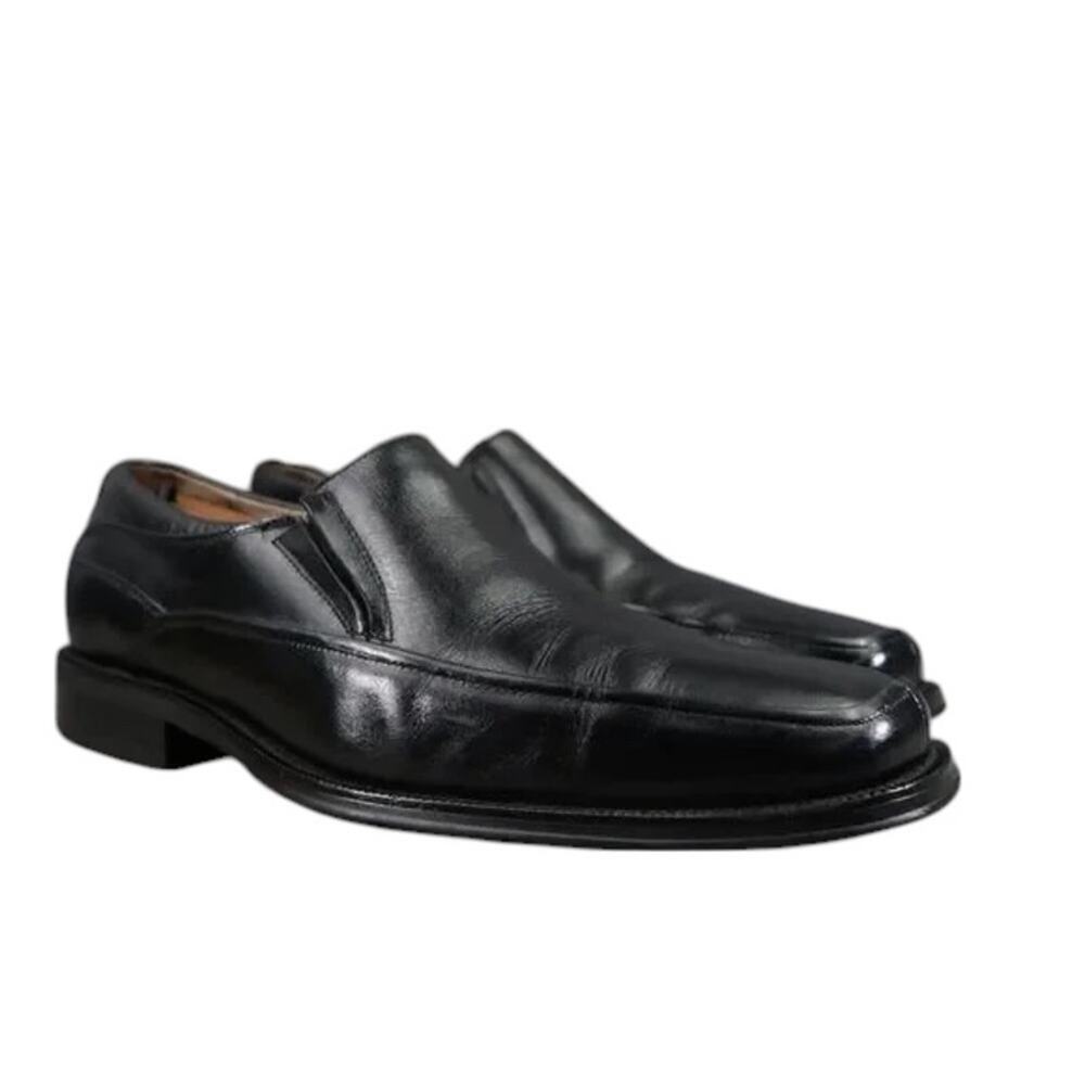 Florsheim Shoes Mens 8.5 Loafer Slip On Classic Black Leather Square Toe Comfort